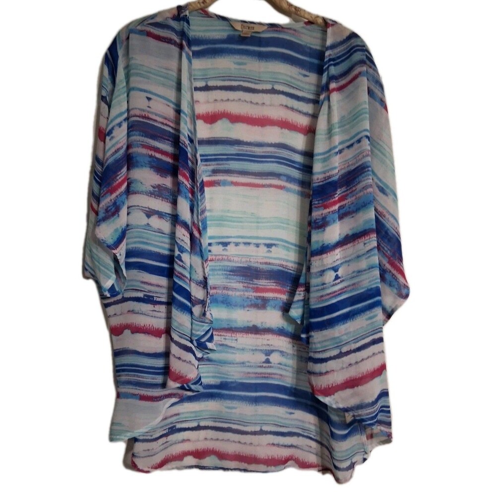 Women's Decree Sheer 1/2 Sleeve Kimono Size M
